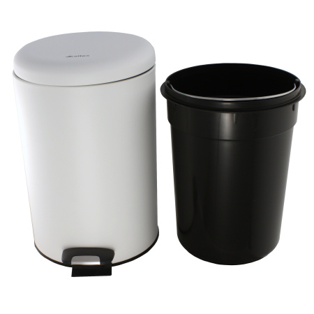 Ksitex BGR-20W Урна с механизмом поднятия крышки, белая, 20 л. - Цена: 3 480.00 руб. - Урны и контейнеры для мусора - Магазин Белый Лис