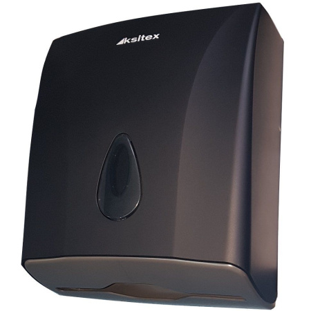 Ksitex TH-8228B Диспенсер для бумажных полотенец V-сложения, пластик чёрный.