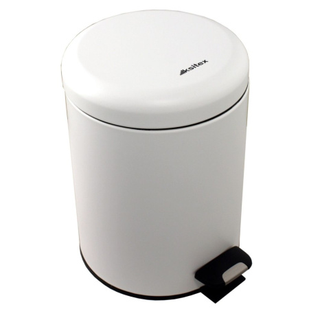 Ksitex BGR-12W Урна с механизмом поднятия крышки, белая, 12 л.