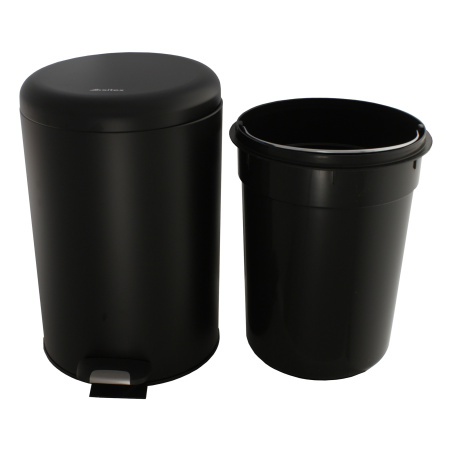 Ksitex BGR-12B Урна с механизмом поднятия крышки, чёрная, 12 л. - Цена: 2 940.00 руб. - Урны и контейнеры для мусора - Магазин Белый Лис