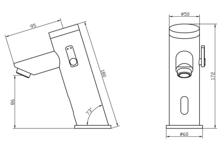 Ksitex M-8907 Автоматический сенсорный смеситель с регулировкой температуры воды от магазина Белый Лис