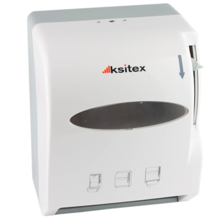 Ksitex AC1-13W Диспенсер для рулонных полотенец механической выдачи, пластик белый